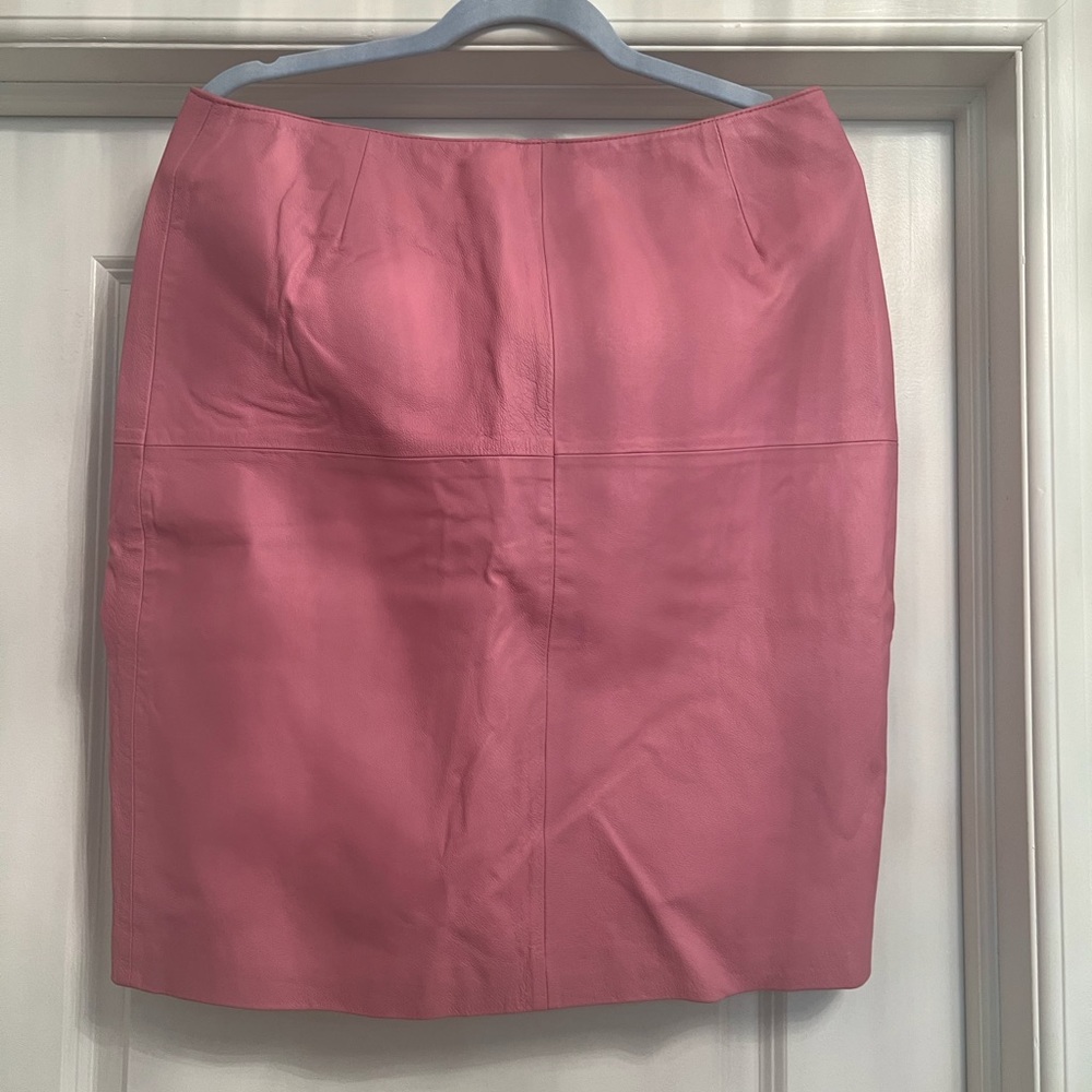 Newport News Pink Leather Skirt Size 14 NWT